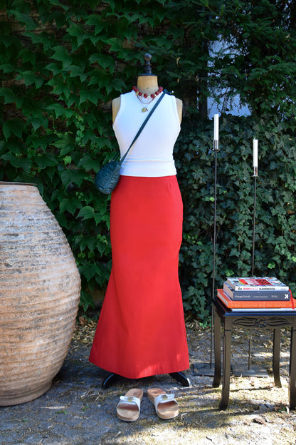 Sereine Skirt in Rot Schwarz  Weiss – handgefertigter Rock aus der Kollektion The New Luxury von PALAIS du SOLEIL